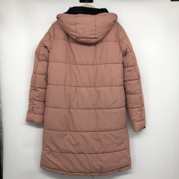 Pink and Navy Reversible  Puffer Parka Coat size ~L - Picture 5 of 16